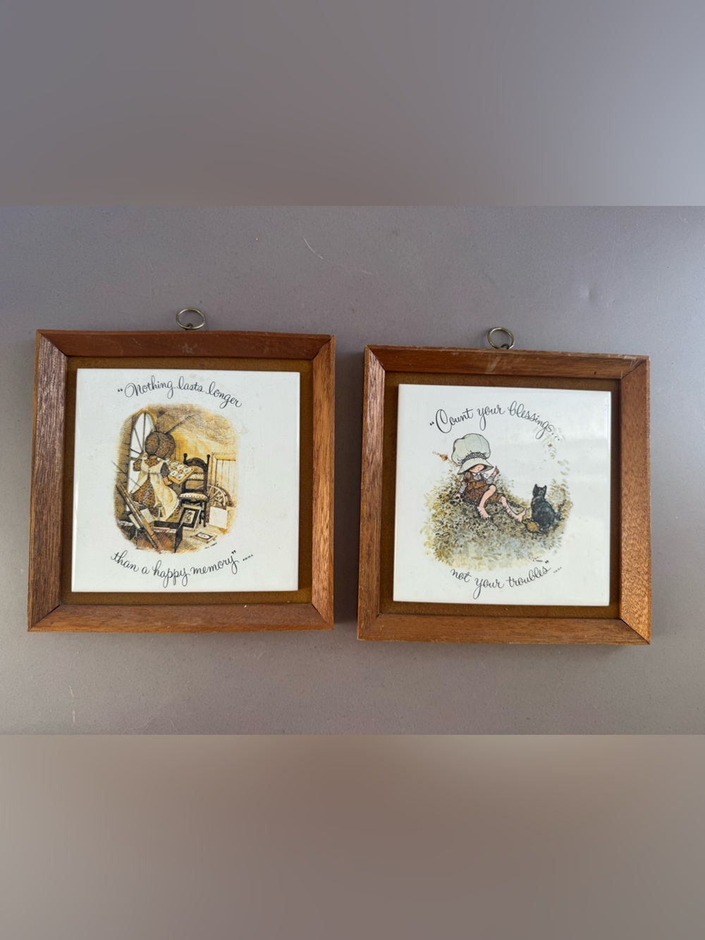 Holly Hobbie Wood Tone Brown Wall Picture Frame - Set of 2